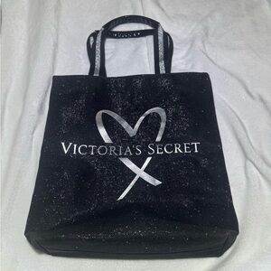 Victoria's Secret Black and Silver Glitter Tote